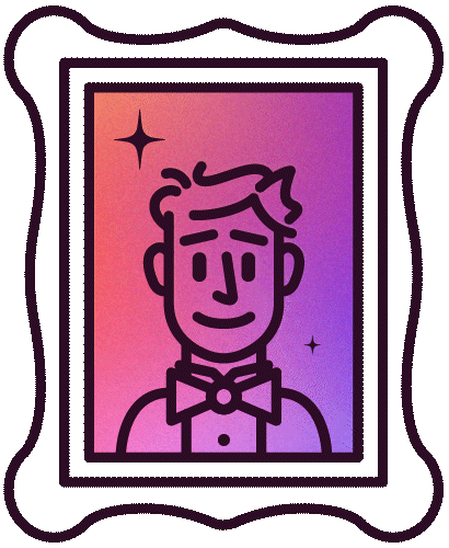 Animated self portrait illustration